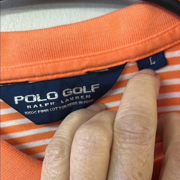 Polo by Ralph Lauren Orange Polo Shirt with Stripes - Picture 2 of 5